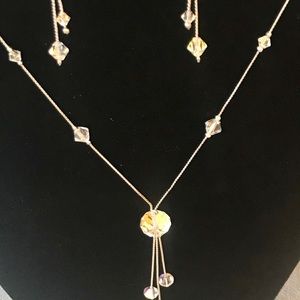 Crystal earring and necklace set